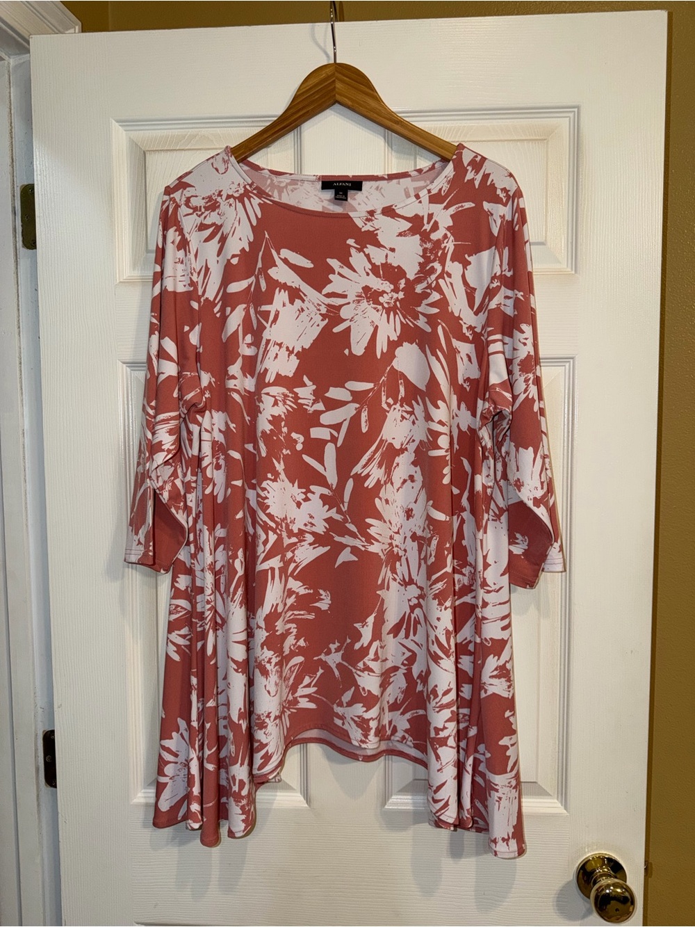 Alfani Dusty Rose & White Floral Swing Tunic